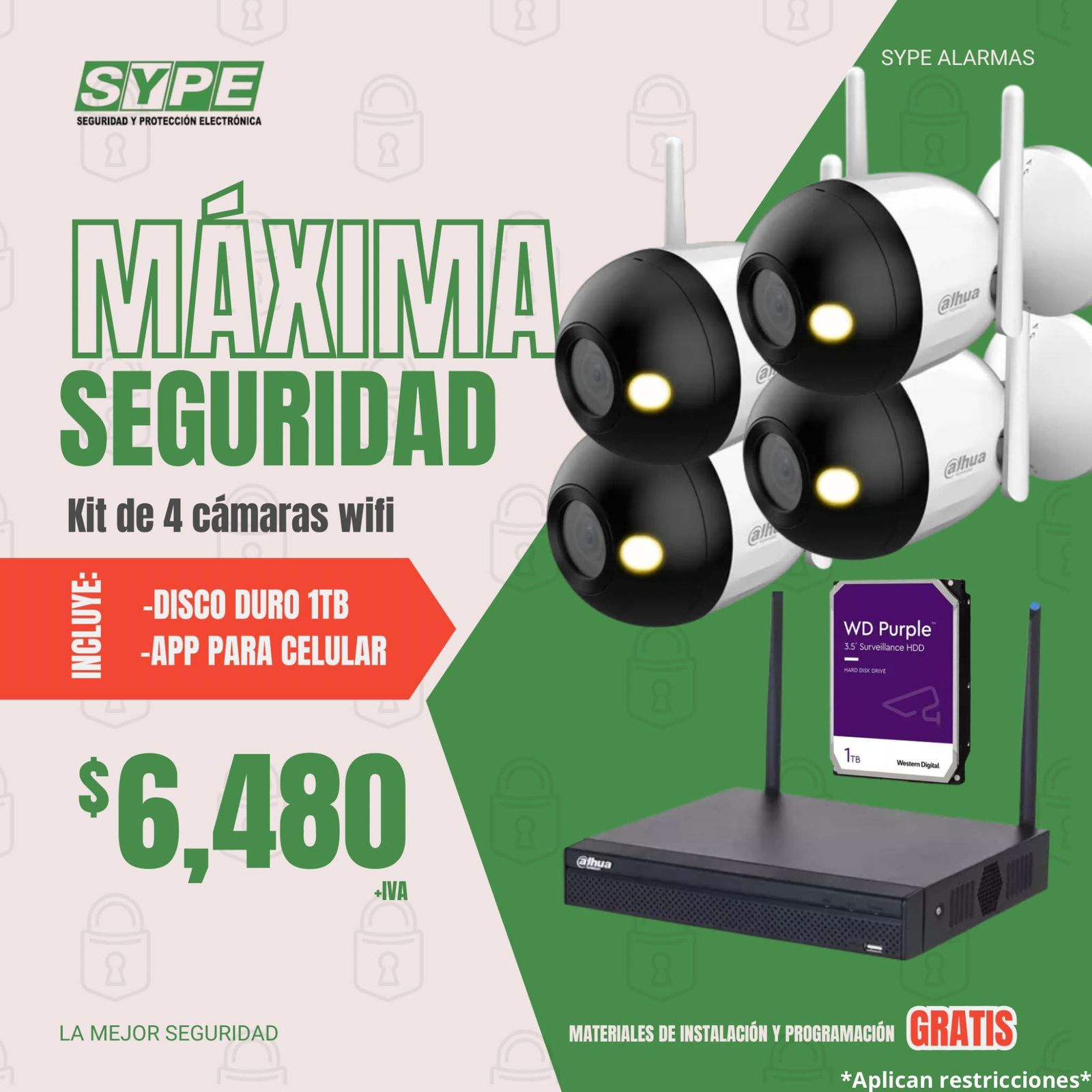 Kit 4 Cámaras Wi-Fi