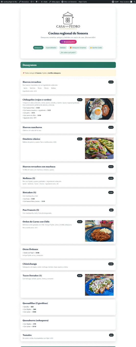 Menú Digital Restaurante